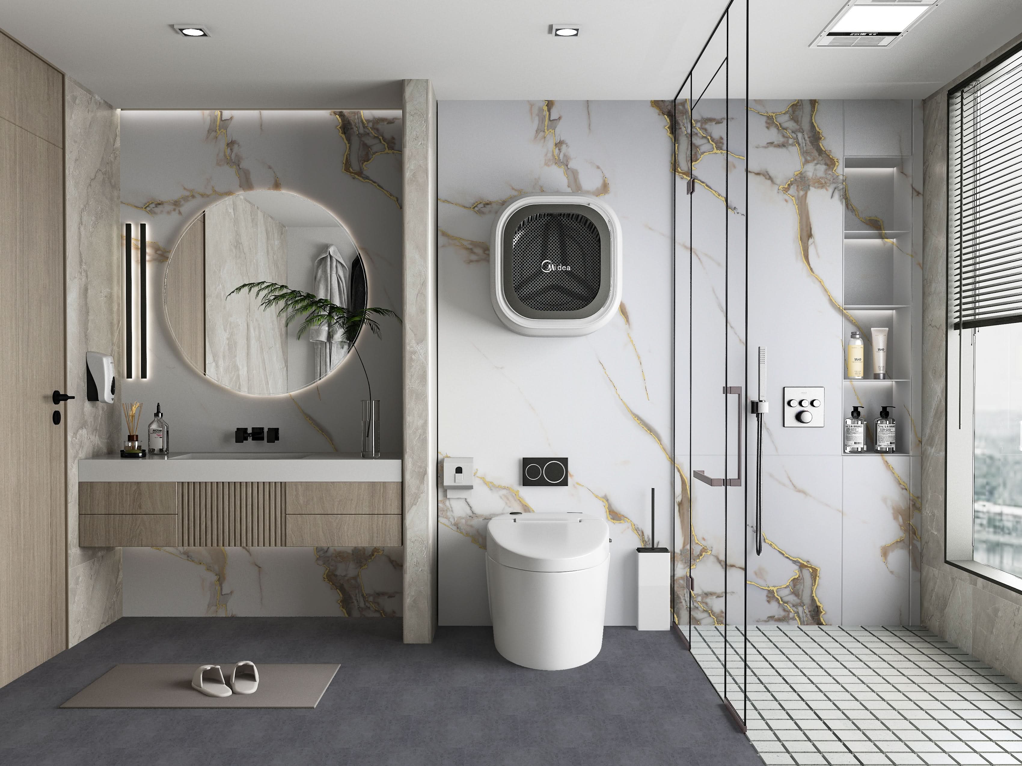 Calacatta Oro Gold Marble PVC Wall Panel - Waterproof (4x8 ft, 32 sq. ft) Secondary image