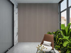 Modern interior accent wall with carbon gray WPC fluted 3D wall panels