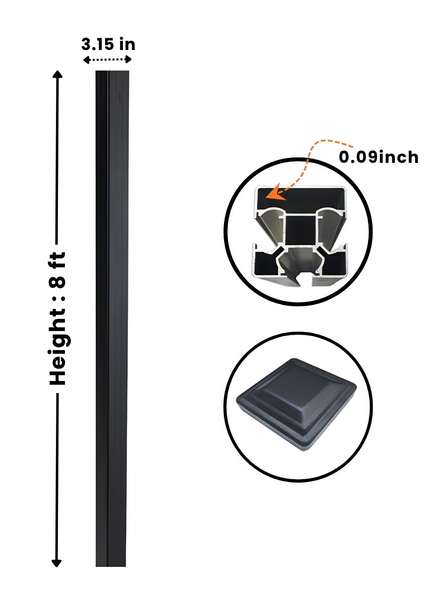 8ft Inground Gate Post for Composite & Aluminum Gates Secondary image