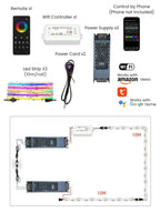 White Aluminum LED Baseboard Molding Kit RGB Lighting System