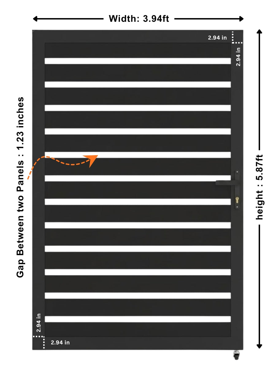 Aluminum Premium Fence Gate 4x6 – Modern, Heavy Duty, Semi Privacy Secondary image