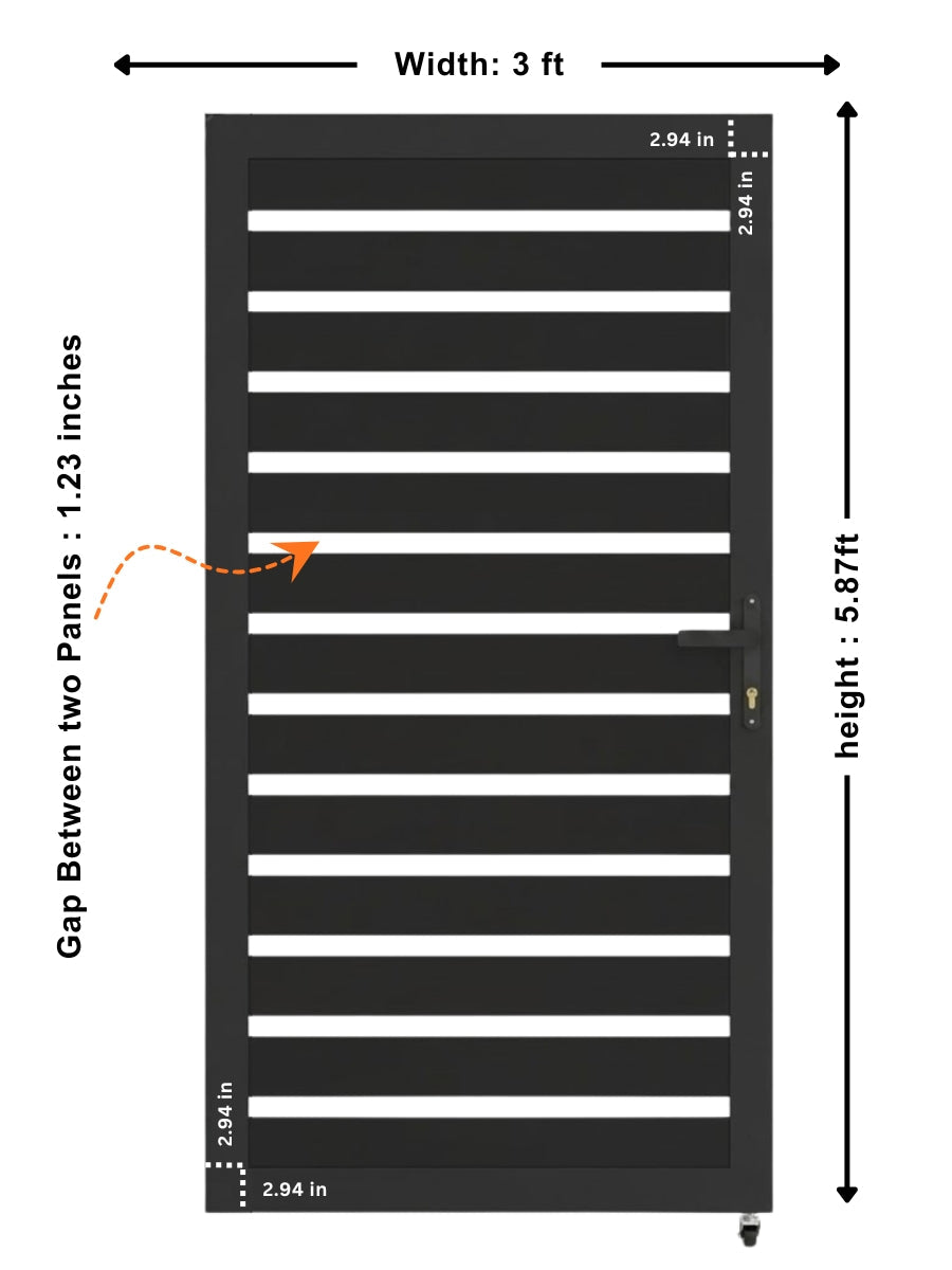 Aluminum Premium Fence Gate 3x6 – Modern, Heavy Duty, Semi Privacy Secondary image