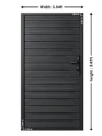full privacy aluminum gate 4 ft wide 6 ft high black finish