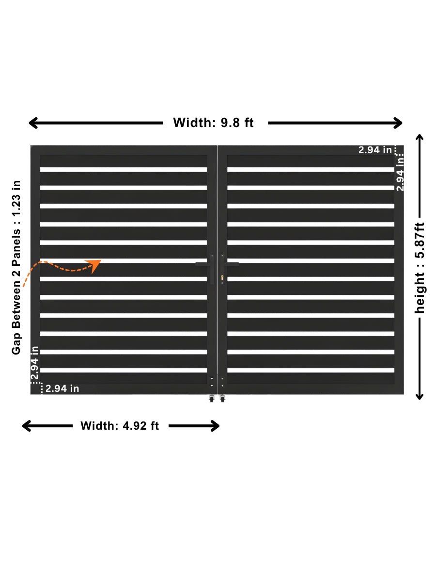 6ft x 10ft Double Aluminum Semi Privacy Fence Gate – Modern, Durable, NO Maintenance Secondary image