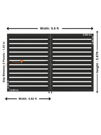 6ft x 10ft aluminum semi privacy double gate for residential driveway