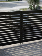 weather resistant aluminum semi privacy double gate for home driveway