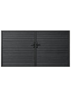10 ft x 6 ft black aluminum full privacy double gate for driveway