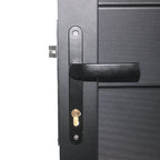 large aluminum double swing gate 10 ft wide black privacy panel