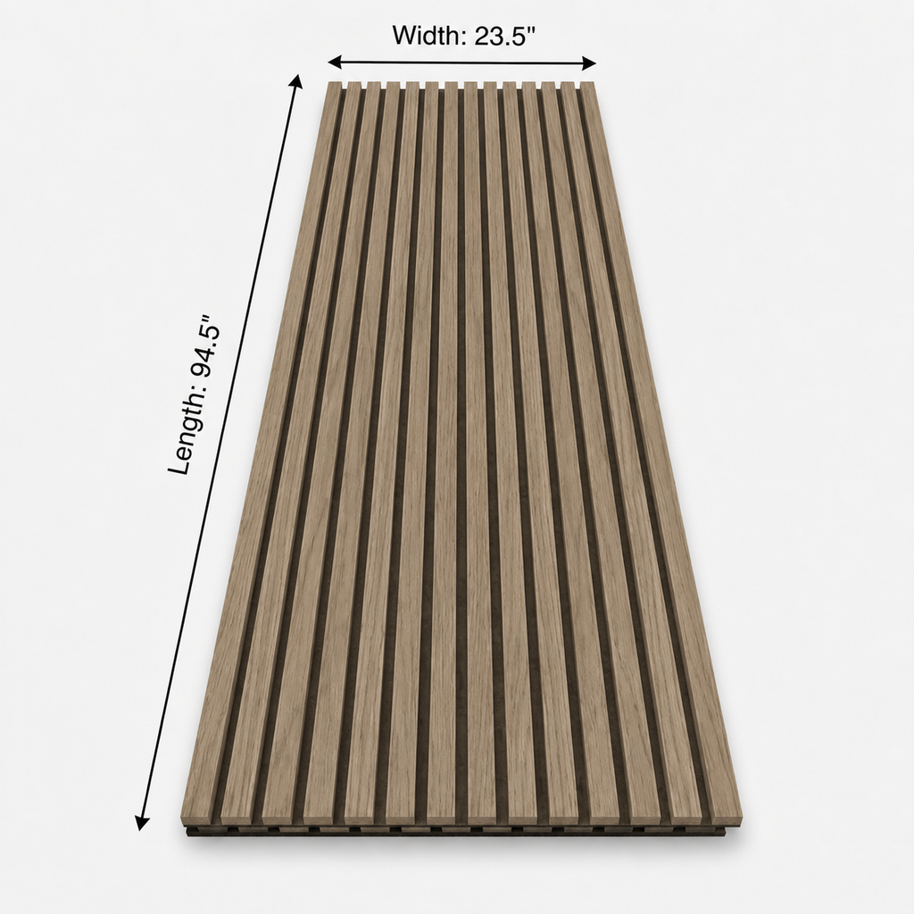 Ash Wood Acoustic Slat Wall Panel | Premium 3-Sided Veneer