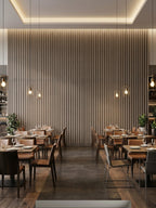 Decorative Ask Wood Wall Panels for Café and Dining Area Walls