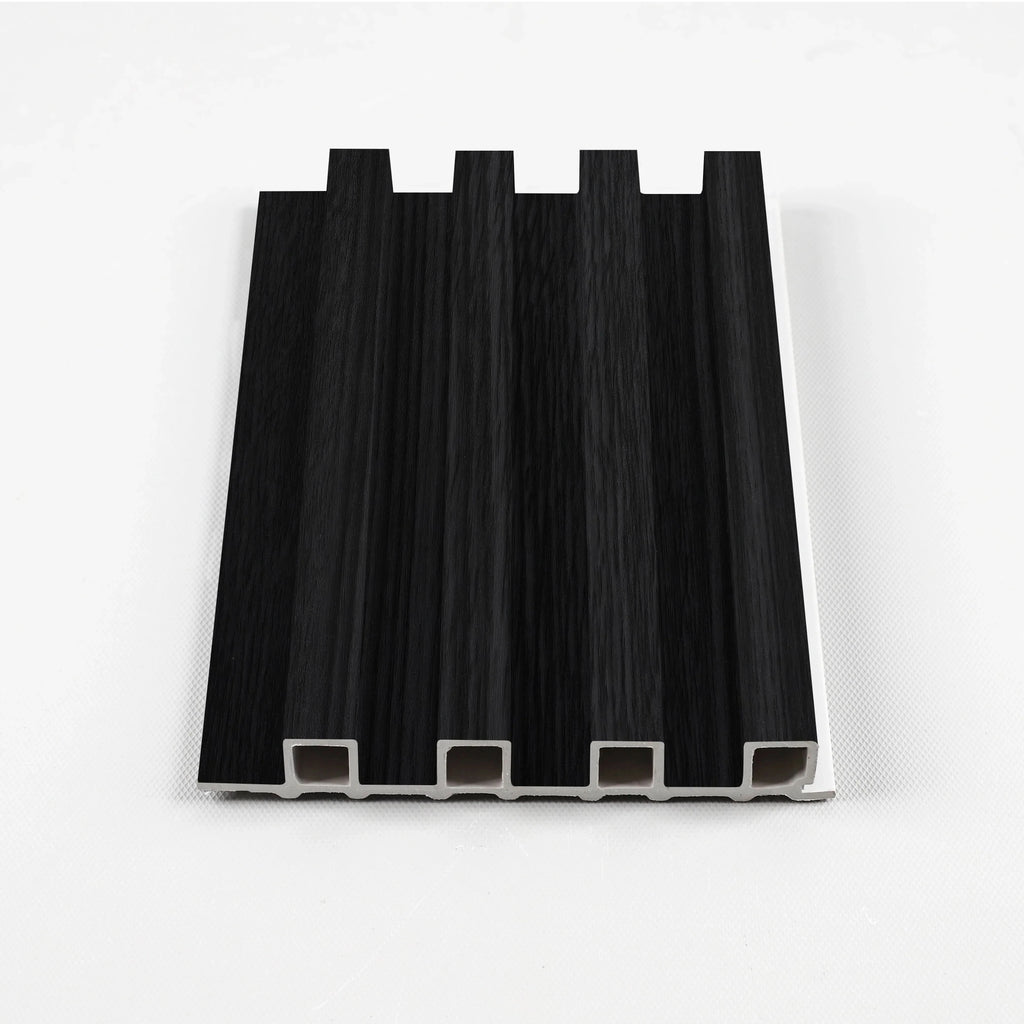 Ashen Oak WPC fluted 3D wall panel sample with modern wood texture