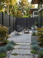 Modern black composite privacy fence weather-resistant outdoor panel
