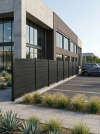 Contemporary black composite fence panel for backyard privacy