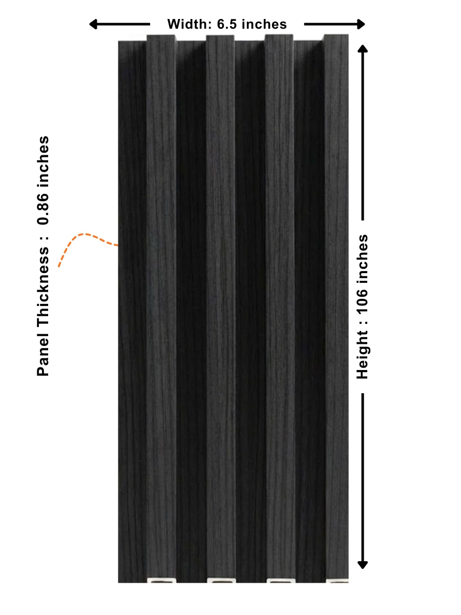 Black Timber WPC Fluted 3D Wall Panels |  42.9 sq. ft./Box Secondary image