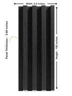 Black Timber WPC Fluted 3D Wall Panels |  42.9 sq. ft./Box