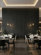 Black Timber WPC Fluted 3D Wall Panels |  42.9 sq. ft./Box