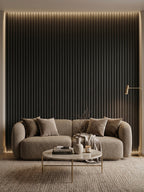 Black Timber WPC Fluted 3D Wall Panels |  42.9 sq. ft./Box