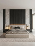 Black Timber WPC Fluted 3D Wall Panels |  42.9 sq. ft./Box