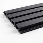 Dark gray composite wide exterior cladding panels with hollow core design