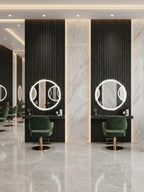 Blackwood WPC Fluted Wall Panels for Luxury Beauty Salon Interior