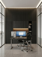 Blackwood WPC Fluted Wall Panels for Modern Office Room Interiors