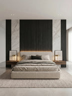 Blackwood WPC Fluted Wall Panels for Modern Bedroom Accent Walls