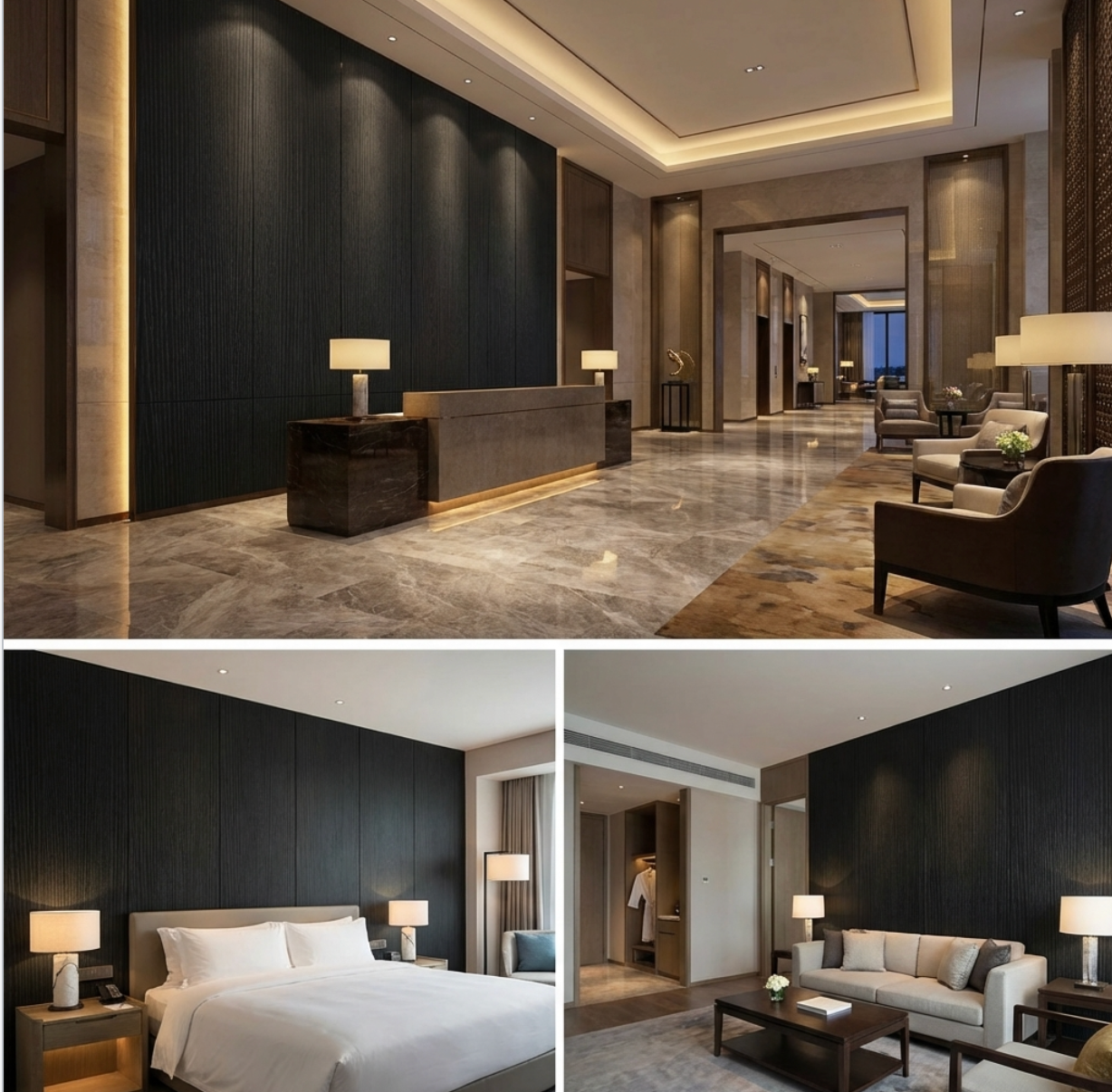 Blackwood Veneer Commercial Wall Panels | 108" x 48" | Waterproof & Bendable Design Secondary image