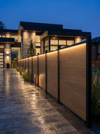 Co-extrusion walnut composite fence with modern horizontal design