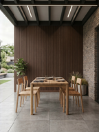 Contemporary brown composite facade panels for residential buildings