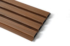 Brown composite wide exterior cladding boards with wood grain finish