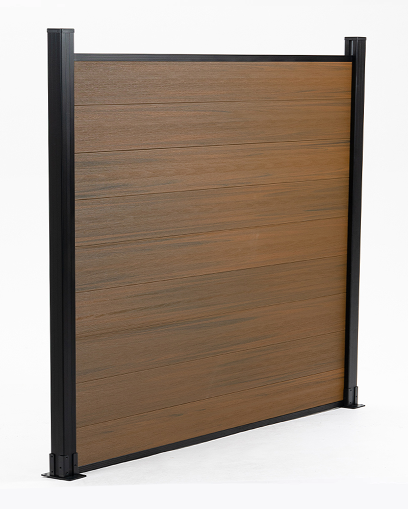 Walnut composite co-extrusion fence panel modern outdoor privacy fencing