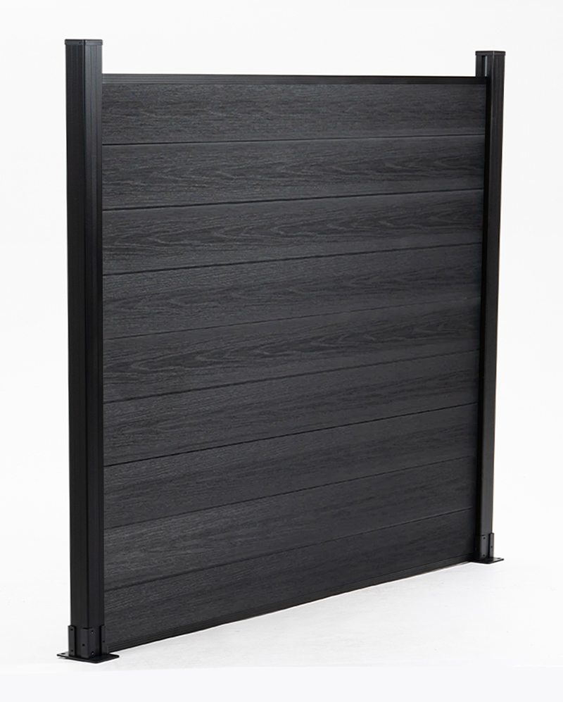 Black composite co-extrusion fence panel modern outdoor privacy fencing