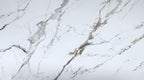 Moonlit Vein white marble PVC wall panel texture with soft gray and subtle gold veining
