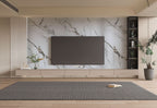 Moonlit Vein white marble PVC TV wall panel with soft gray and gold veining
