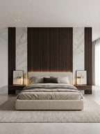 Dark Walnut Oak WPC Fluted 3D Wall Panels |  42.9 sq. ft./Box