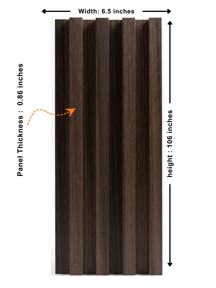 Dark Walnut Oak WPC Fluted 3D Wall Panels |  42.9 sq. ft./Box Secondary image