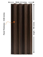 Dark Walnut Oak WPC Fluted 3D Wall Panels |  42.9 sq. ft./Box