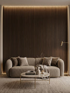 Dark Walnut Oak WPC Fluted 3D Wall Panels |  42.9 sq. ft./Box