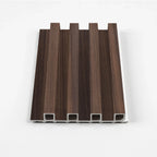 Dark Walnut Oak Architectural WPC fluted panel sample with clean lines