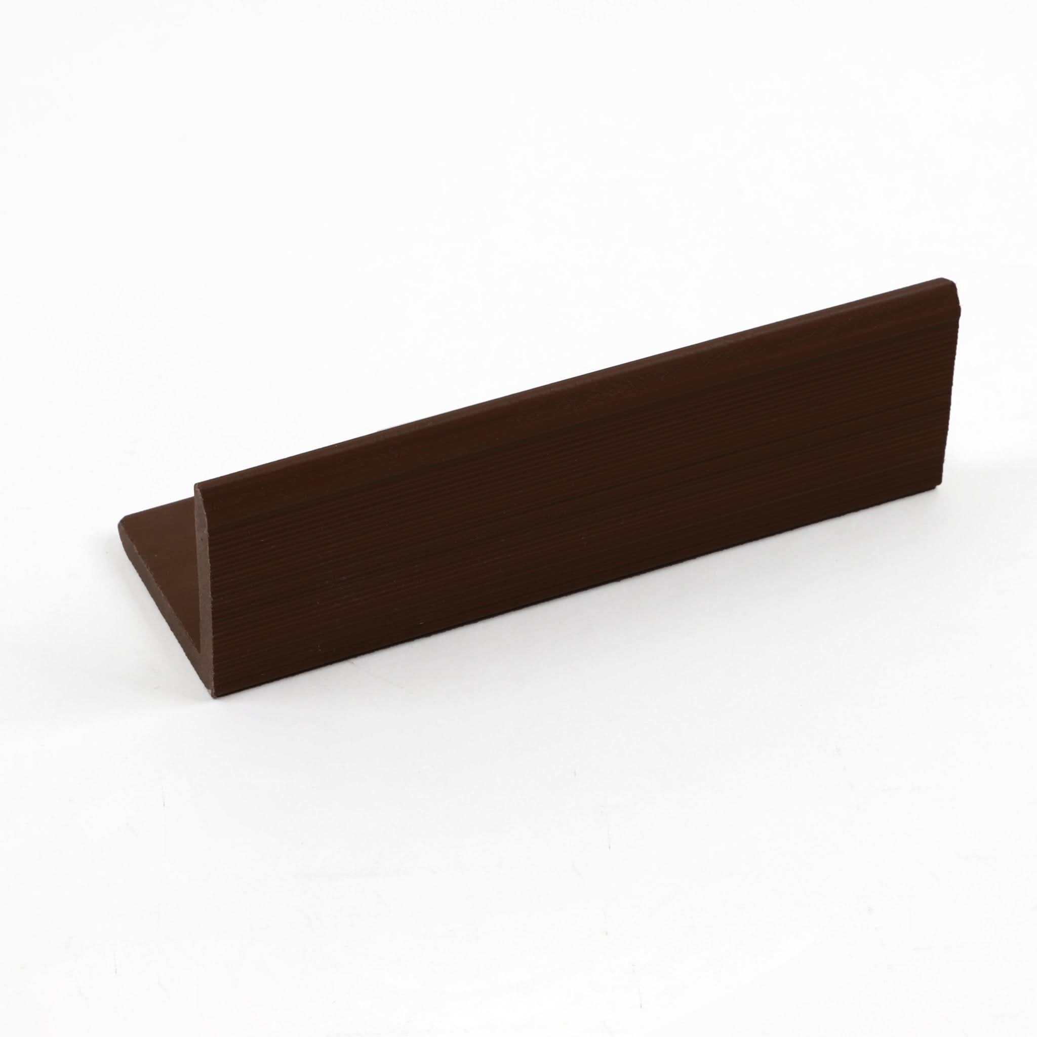 Brown aluminum L trim for wall panels with clean decorative edge finish