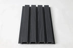 Dark gray composite wide exterior cladding panel with wood grain texture