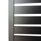 Composite slatted fence gate panel detail with aluminum frame