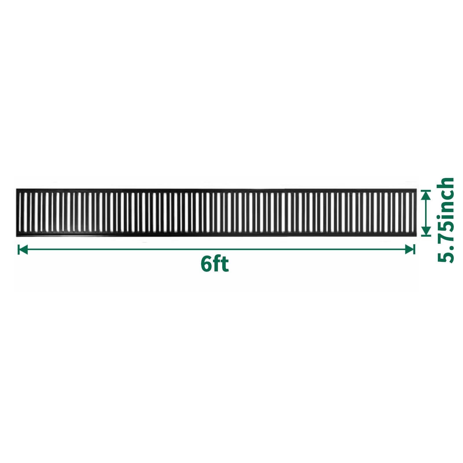 6 ft black aluminum fence topper panel with 5.75 inch height dimension diagram Main image