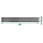 6 ft black aluminum fence topper panel with 5.75 inch height dimension diagram