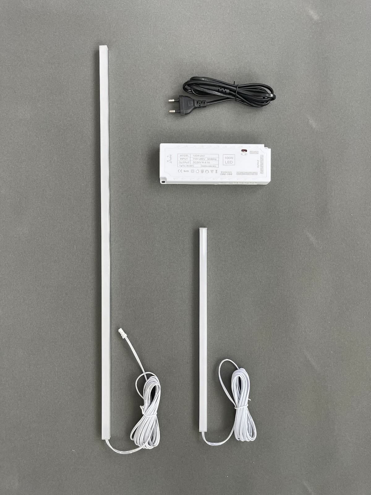 87 inch smart LED strip light kit with power adapter and wiring for wall panel installation
