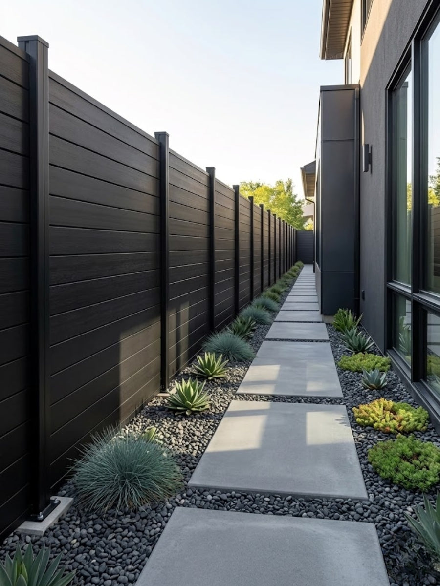 72" x 72" Black Aluminum Fence Panel – Modern Privacy Fence for Residential & Commercial Use