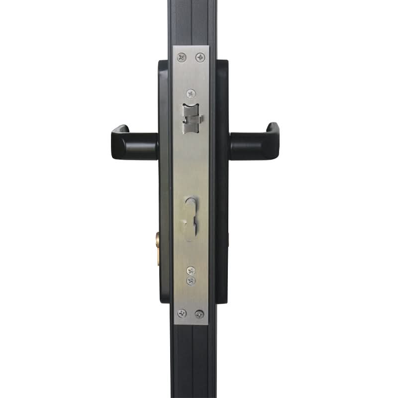 Aluminum fence gate lock and handle hardware with key cylinder