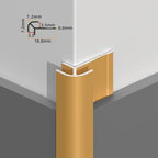 Gold rounded 3mm aluminum outside corner trim fitted to wall panels with a profile diagram