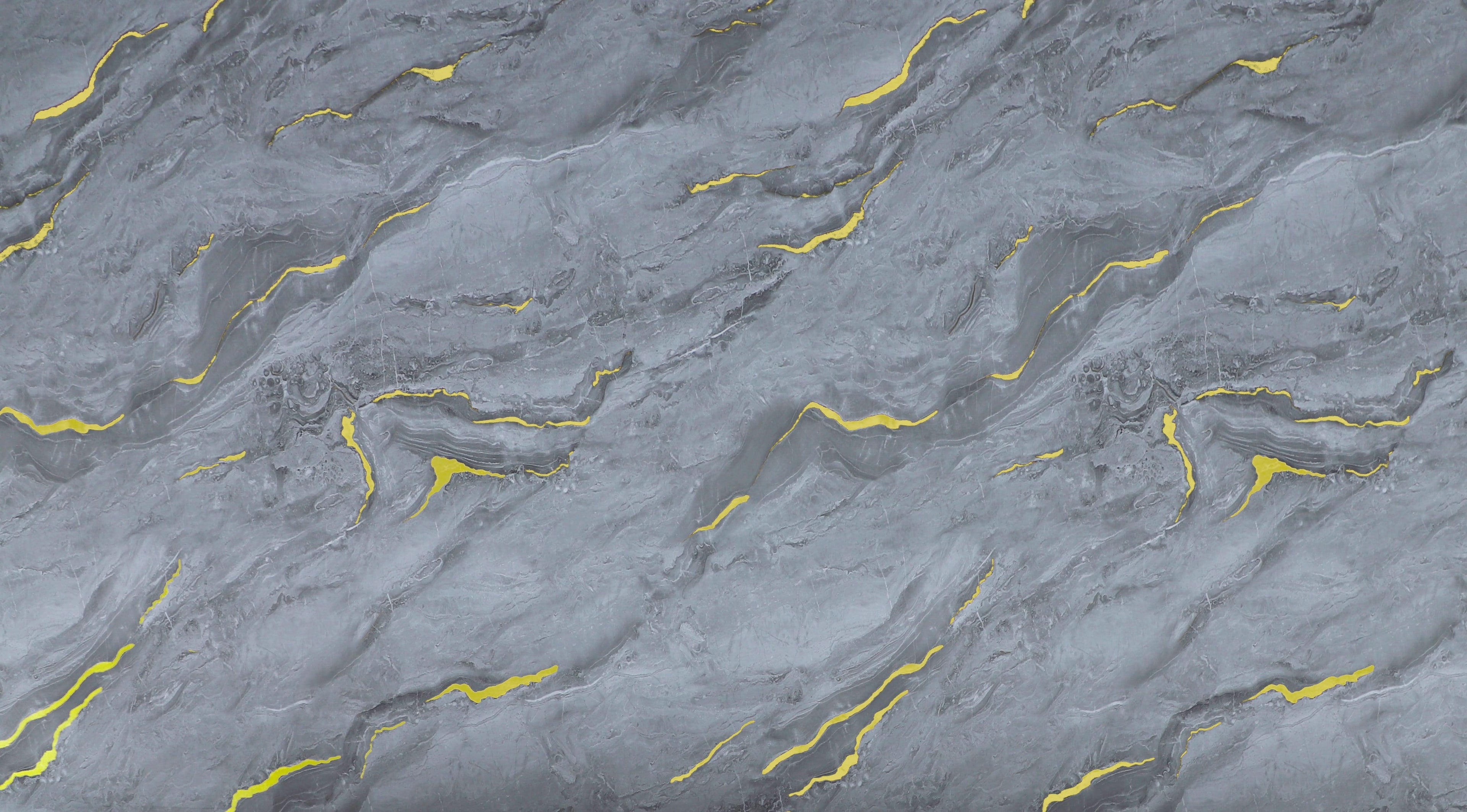 Gray marble PVC wall panel with subtle gold veining pattern, waterproof decorative marble sheet texture