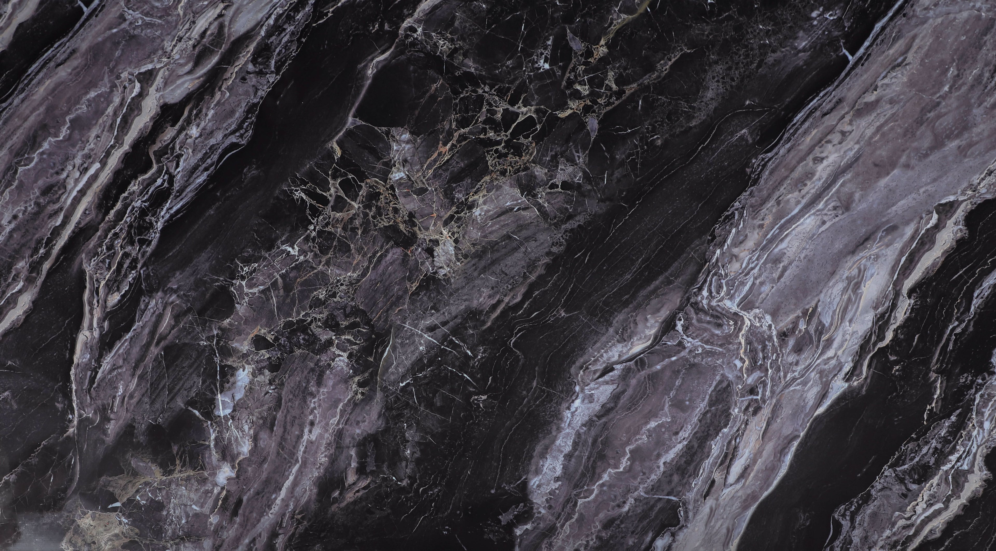 Noir Vein dark marble PVC wall panel texture with flowing gray and charcoal veining